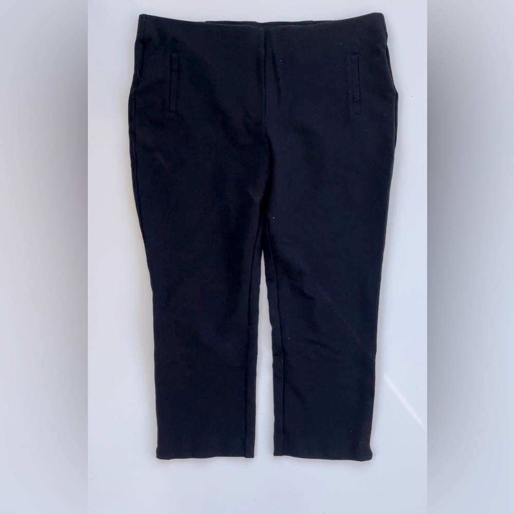 Chico's Black Pull on Dress Pants w Tummy Panel Size 16P Petite (Brand size 3P)